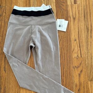 Beyond Yoga Gray Leggings with Black Waistband